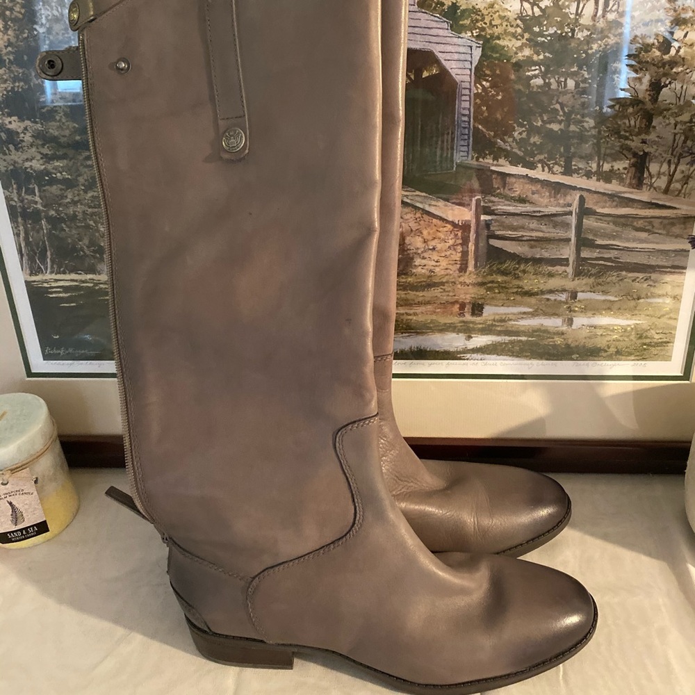 Sam Edelman Women Penny Gray Riding Boots Size 9